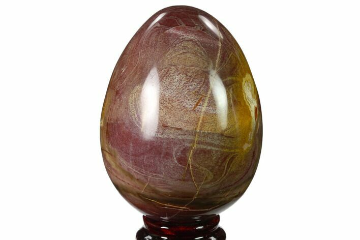 Colorful, Polished Petrified Wood Egg - Triassic #133899